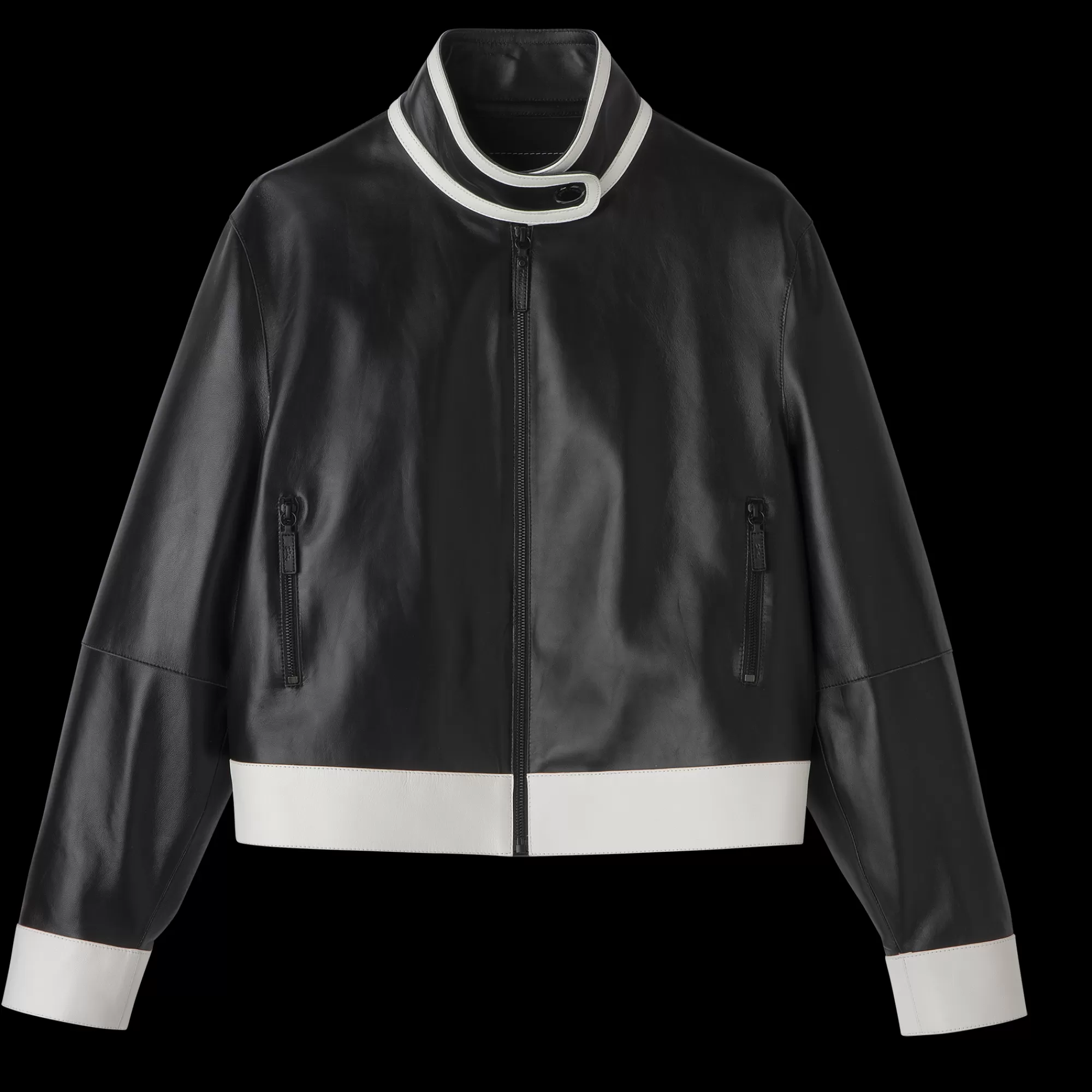 Manteaux & Vestes>Longchamp Blouson En Cuir Noir