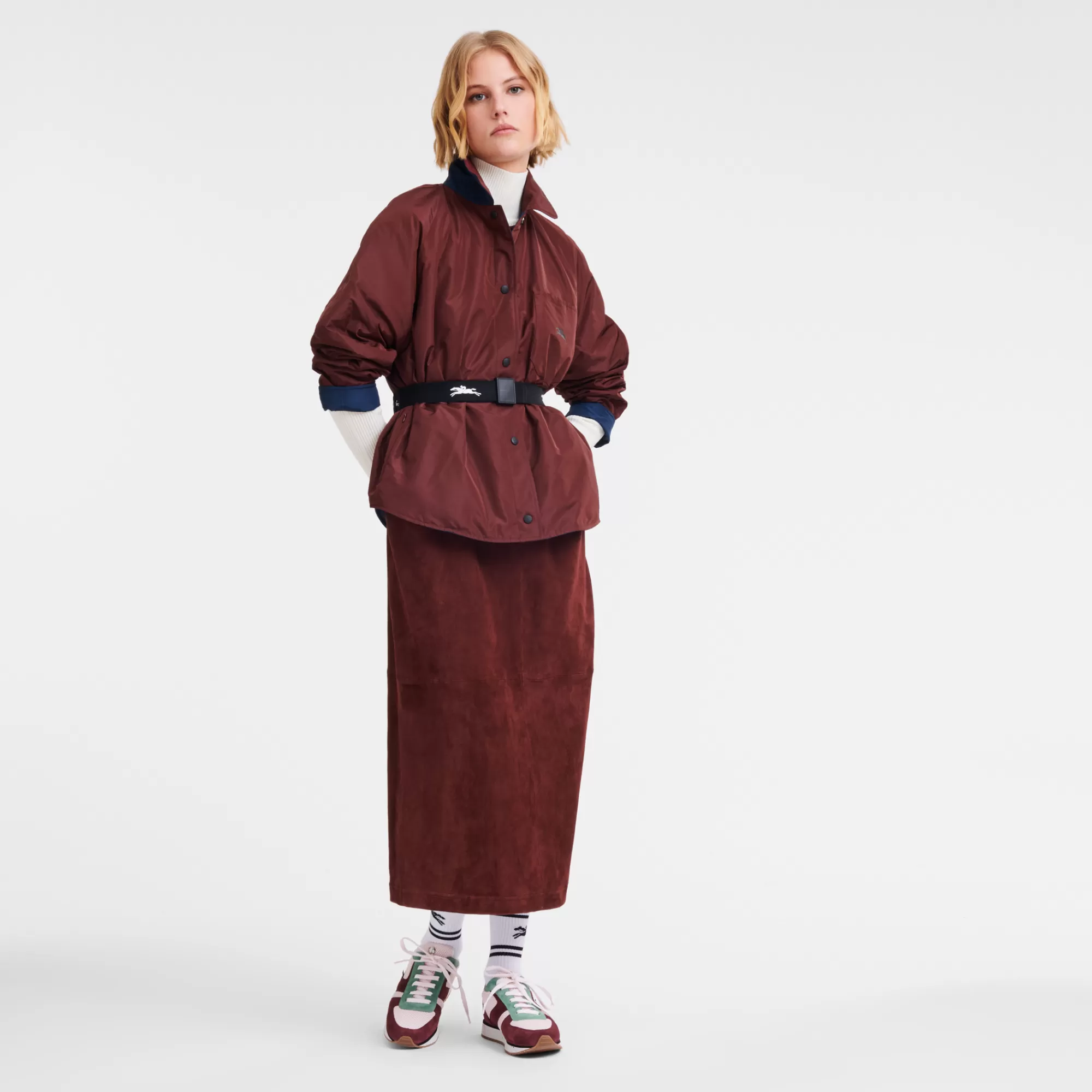 Manteaux & Vestes>Longchamp Blouson Ouatiné Marine/Bordeaux