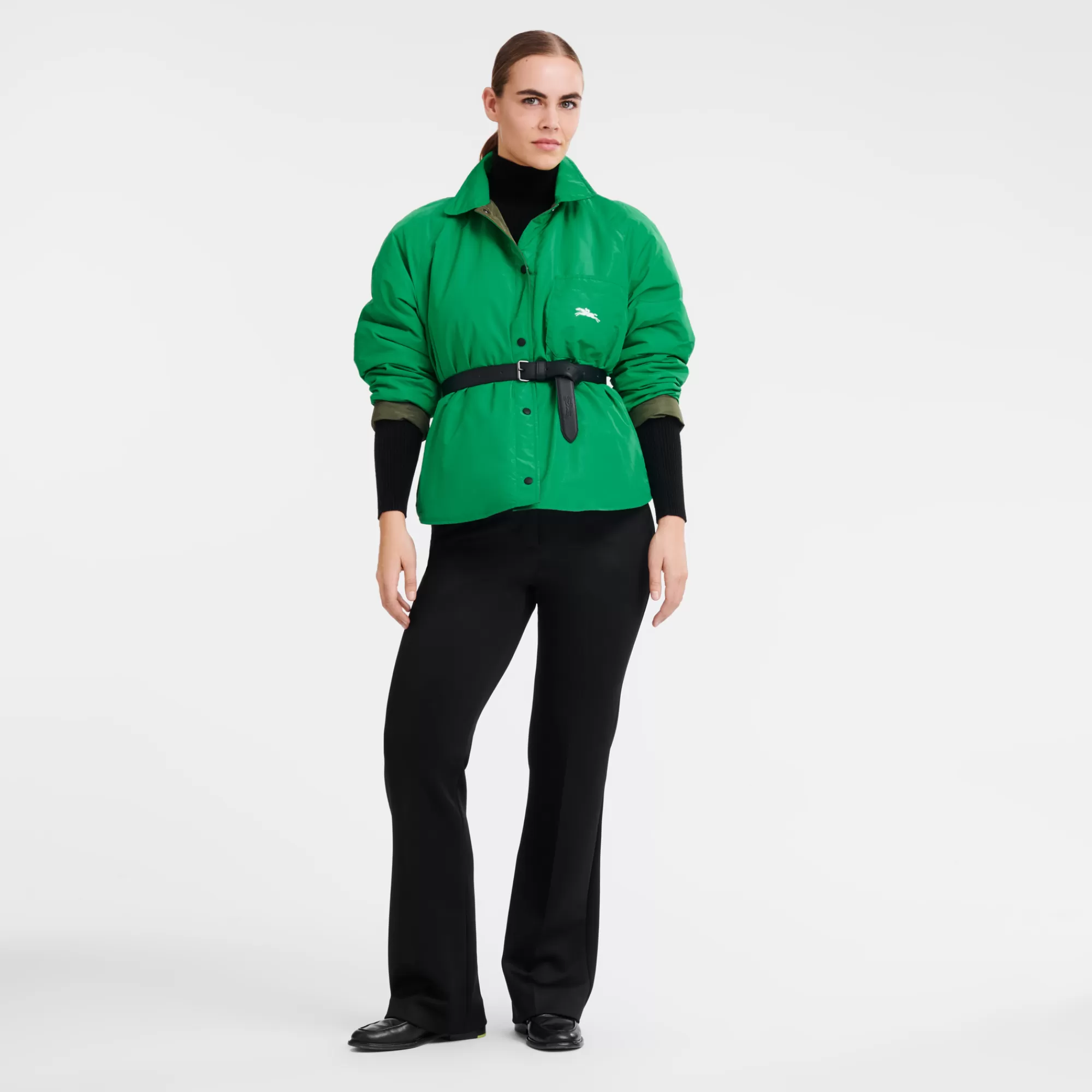 Manteaux & Vestes>Longchamp Blouson Ouatiné Kaki/Vert