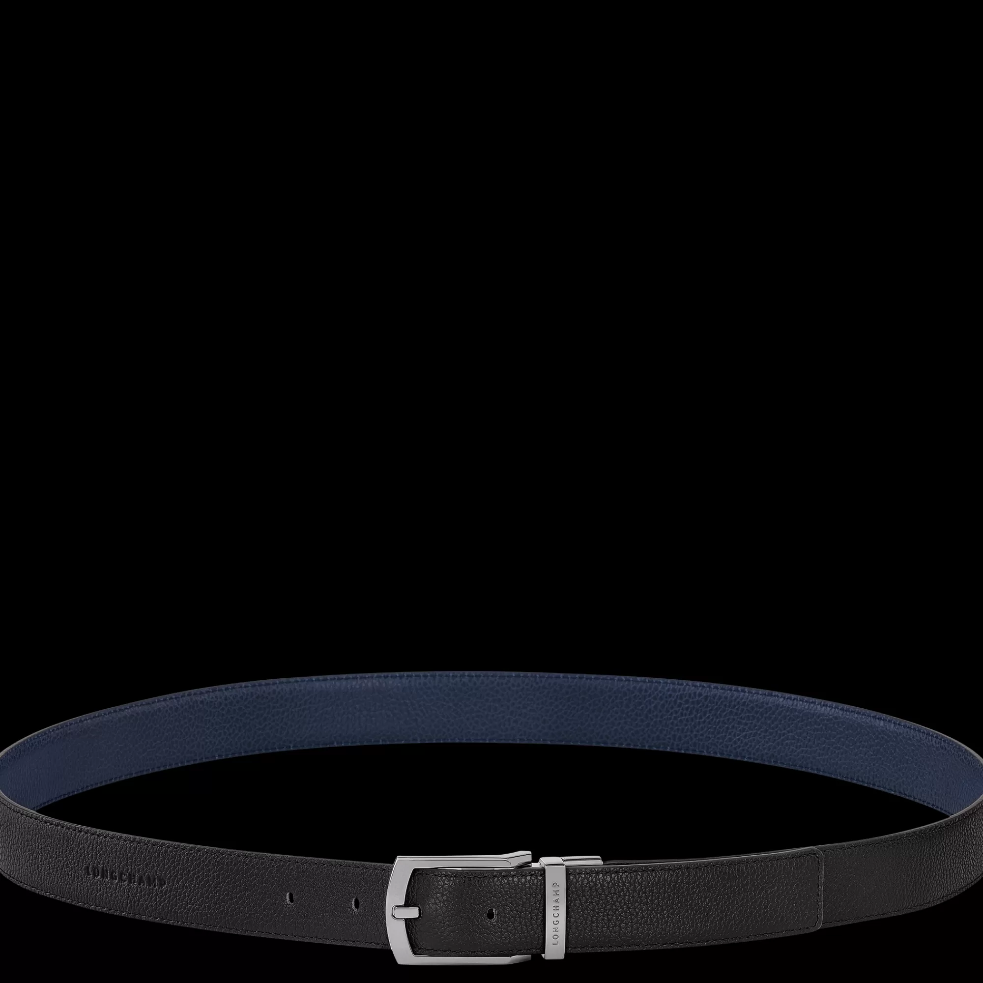 Ceintures>Longchamp Ceinture Homme Le Foulonné Noir/Navy