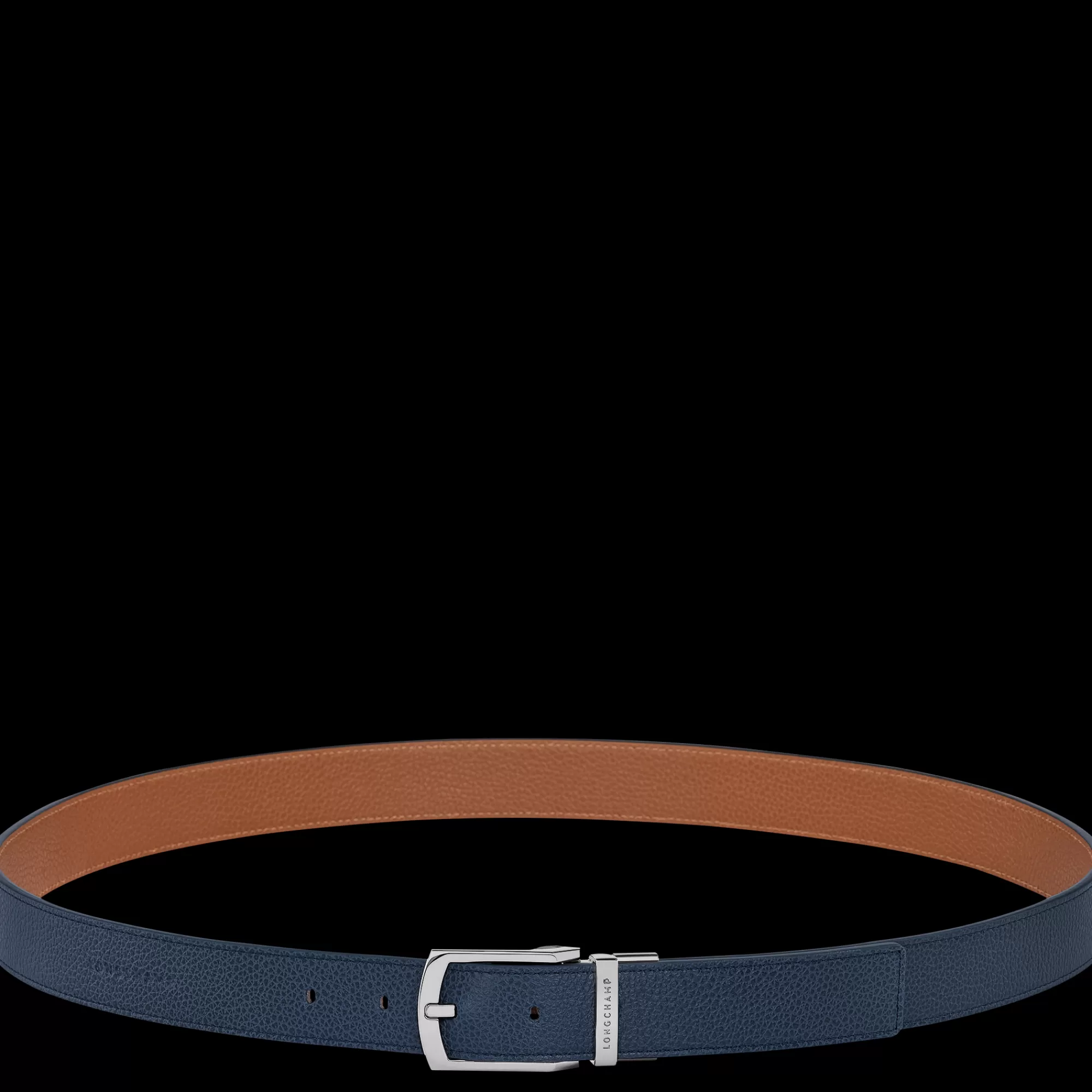 Ceintures>Longchamp Ceinture Homme Le Foulonné Navy/Caramel