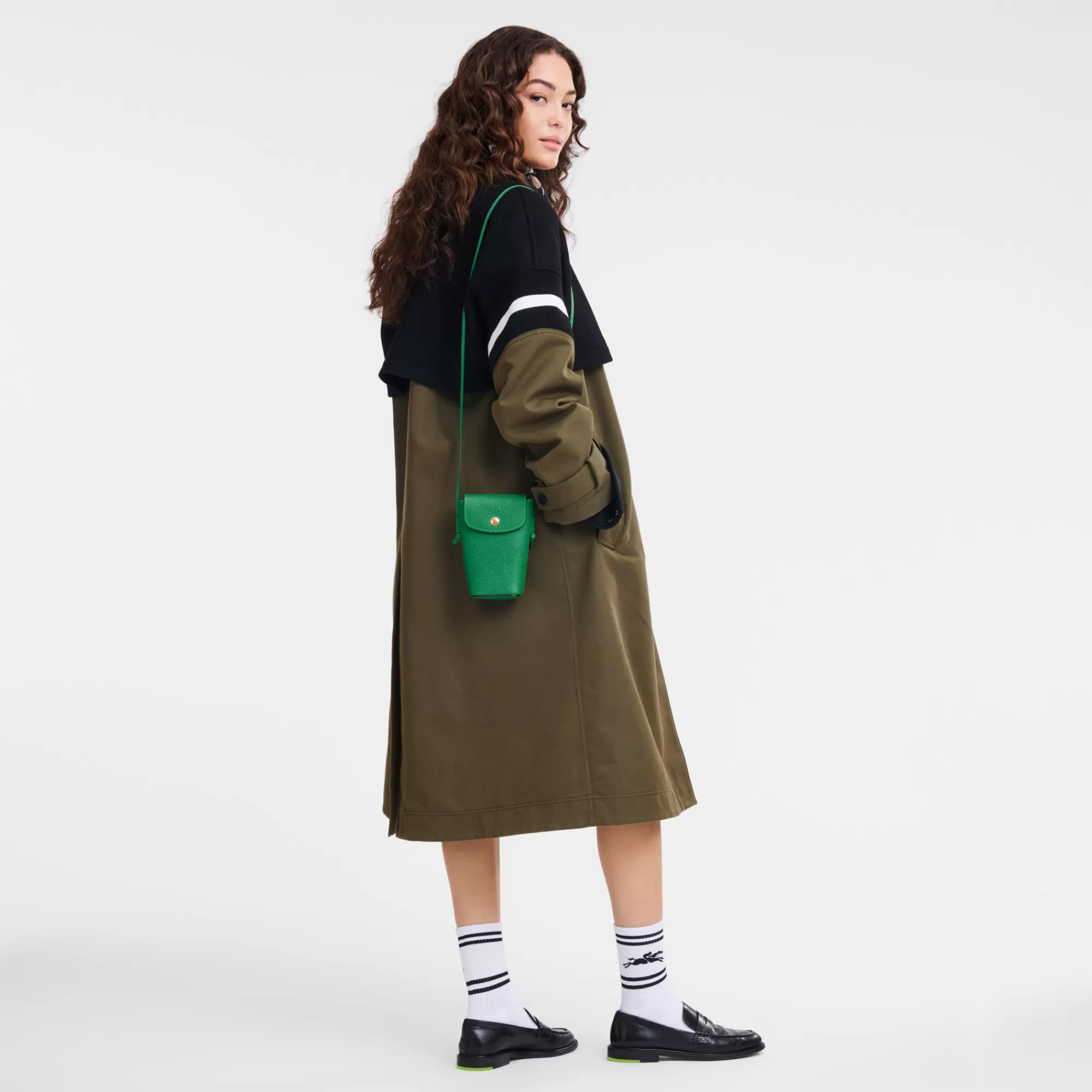 Pochettes & Étuis | Étuis Téléphone>Longchamp Etui Téléphone Avec Cordon Épure Vert