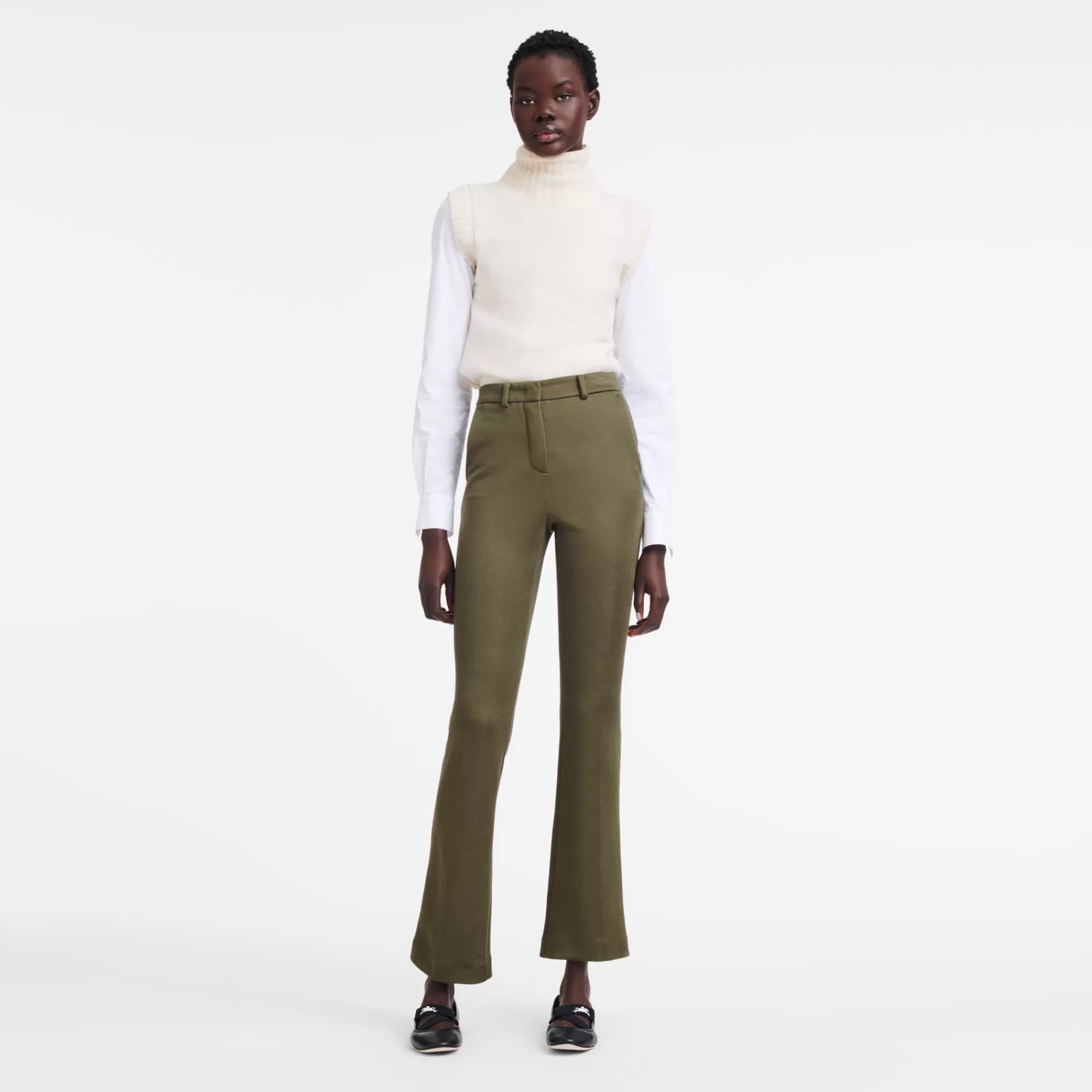 Pantalons & Shorts>Longchamp Pantalon De Costume Kaki