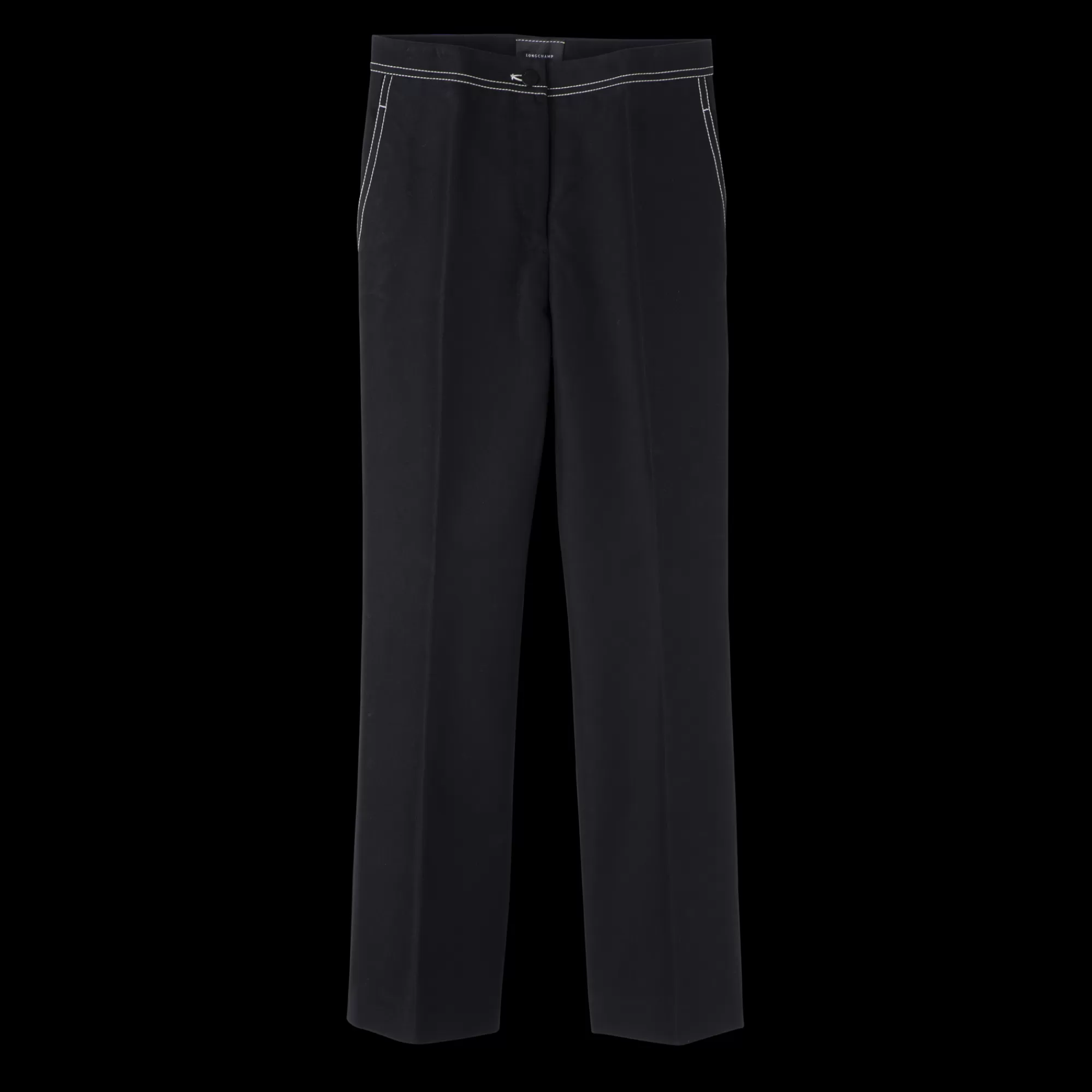 Pantalons & Shorts>Longchamp Pantalon Droit Noir