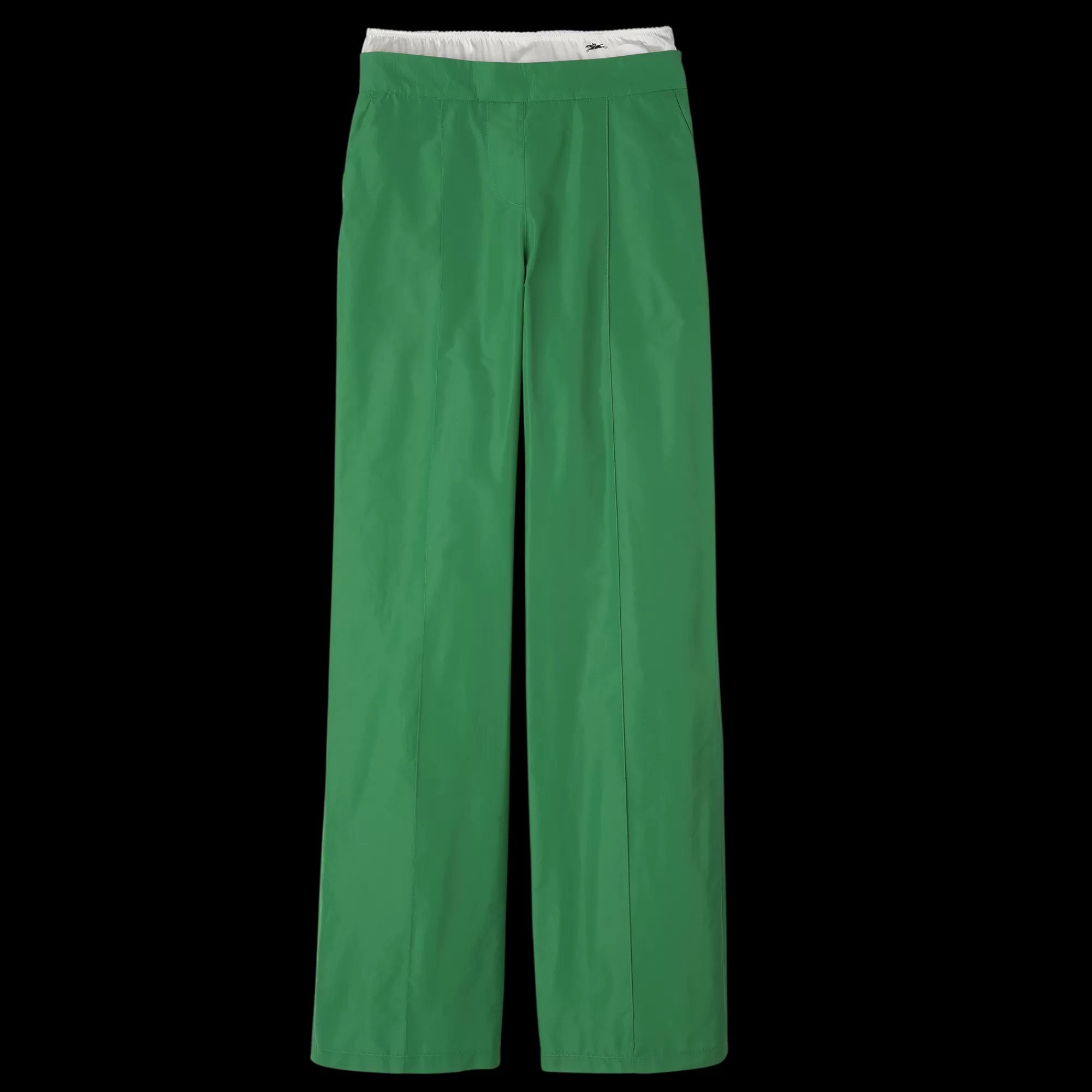 Pantalons & Shorts>Longchamp Pantalon Droit Avec Empiècement Vert