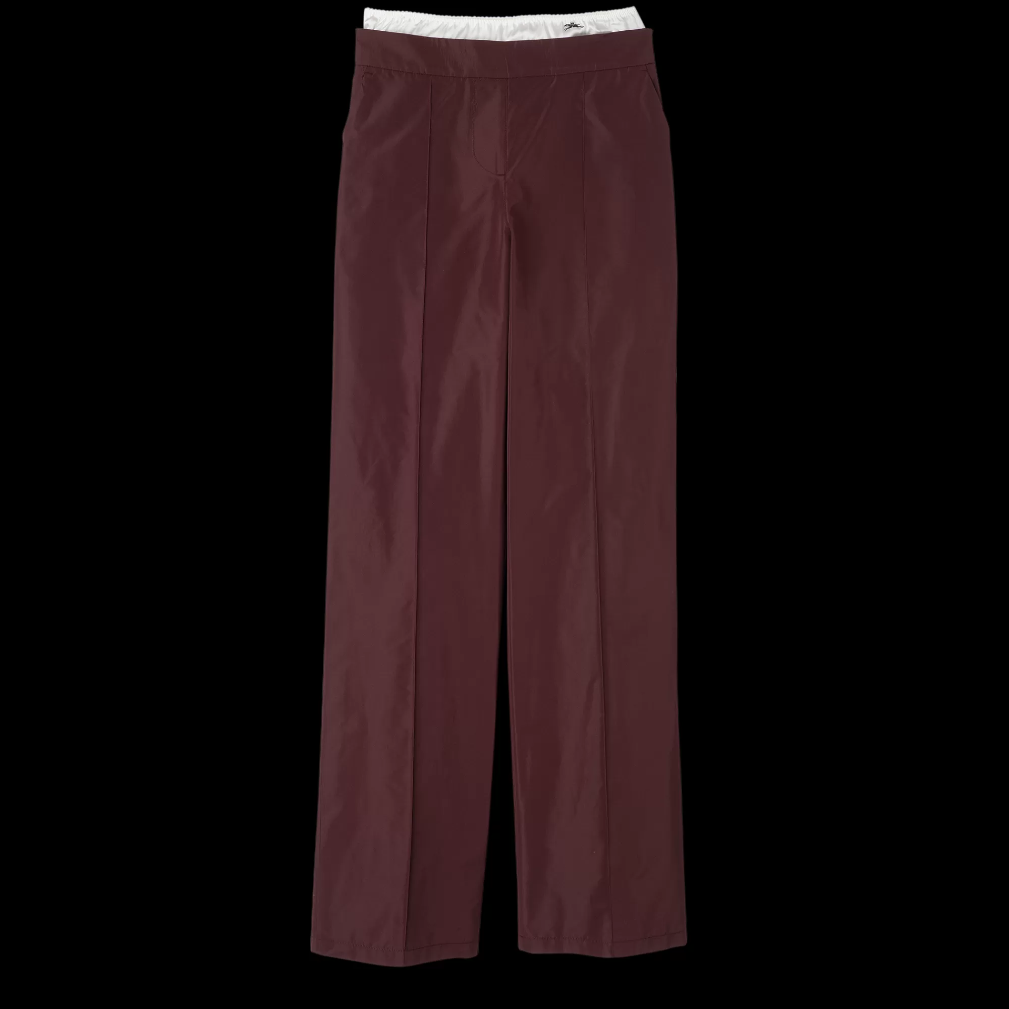 Pantalons & Shorts>Longchamp Pantalon Droit Avec Empiècement Bordeaux