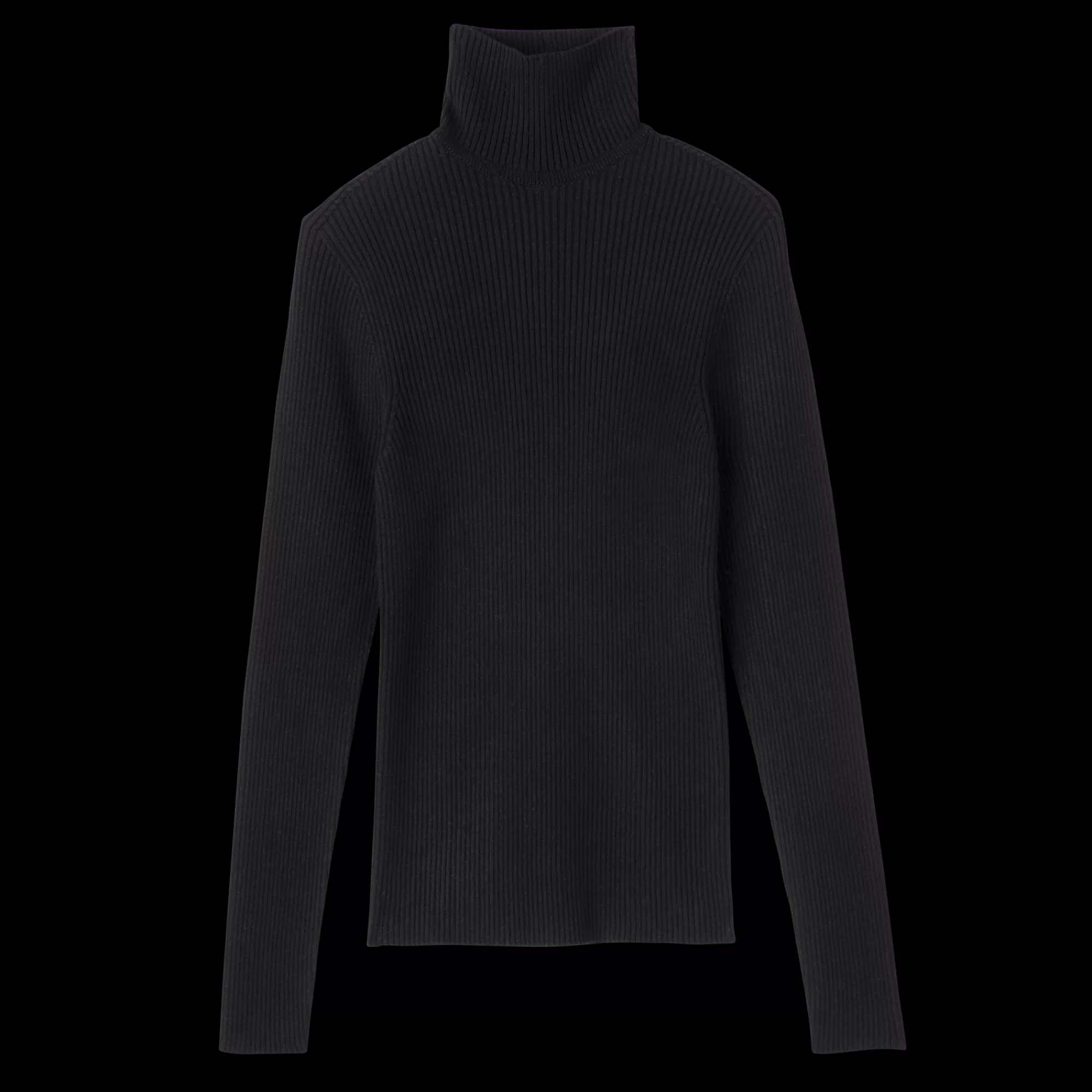 Tops & Blouses | Maille>Longchamp Pull Ajusté Col Cheminée Noir