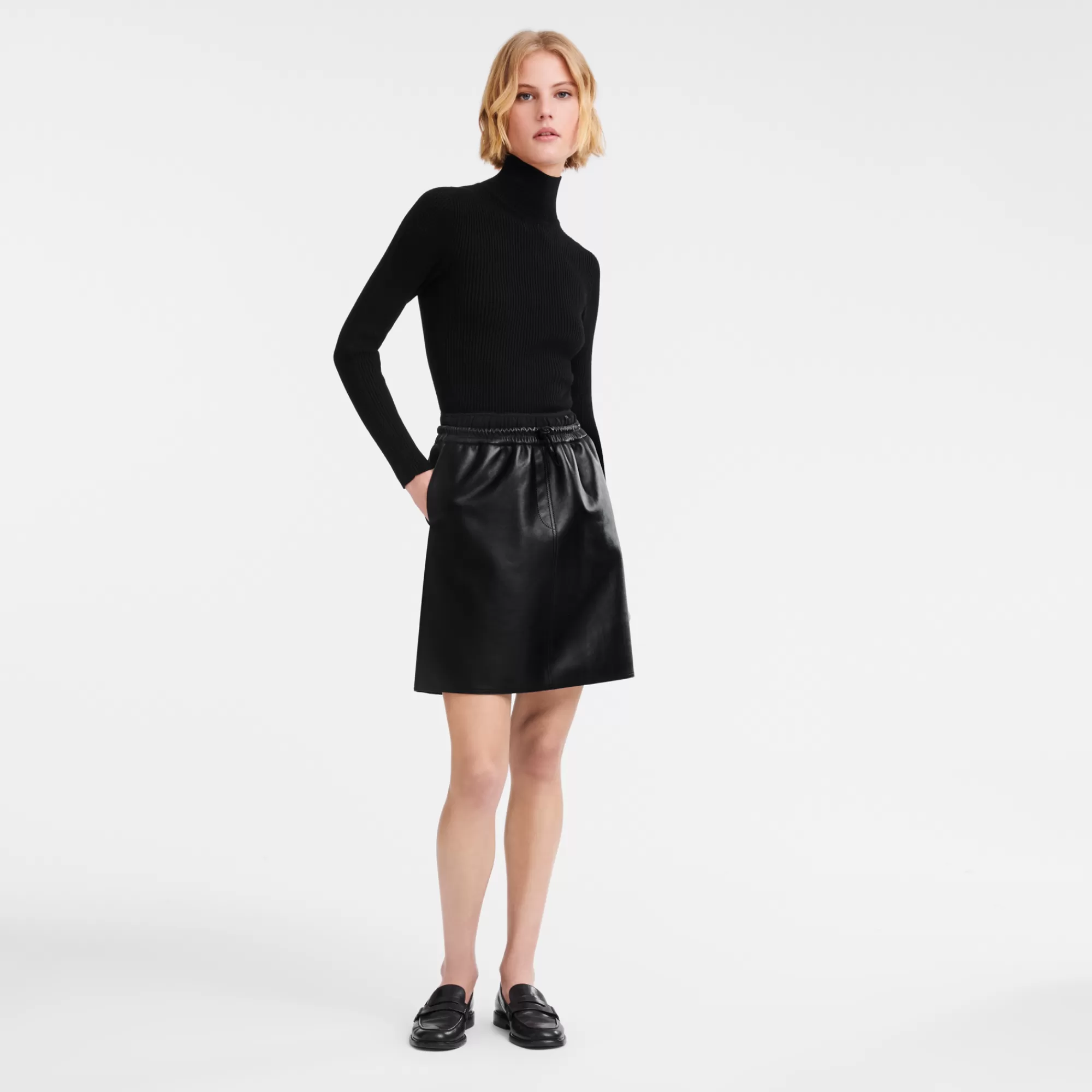 Tops & Blouses | Maille>Longchamp Pull Ajusté Col Cheminée Noir