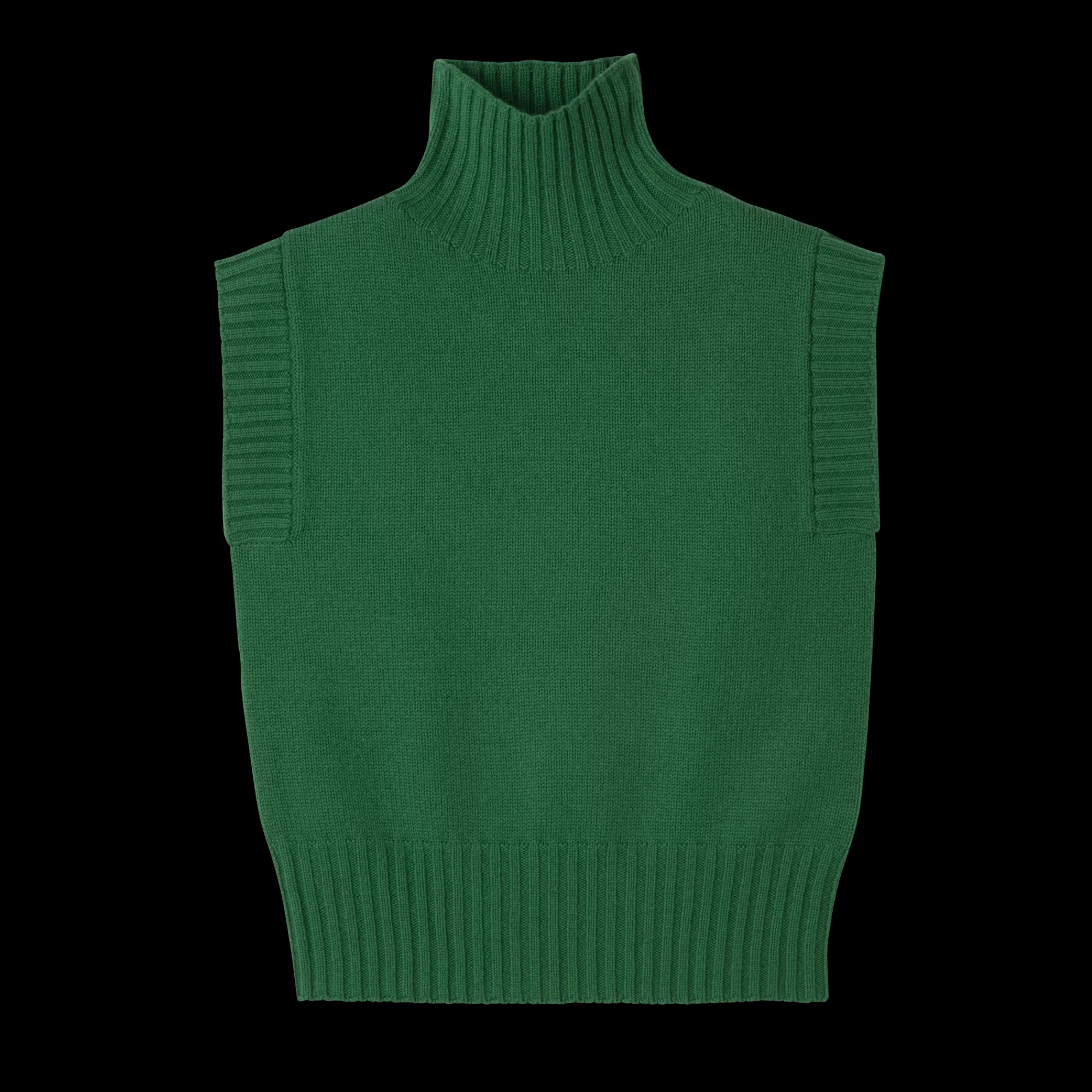 Tops & Blouses | Maille>Longchamp Pull Sans Manche Col Cheminée Vert