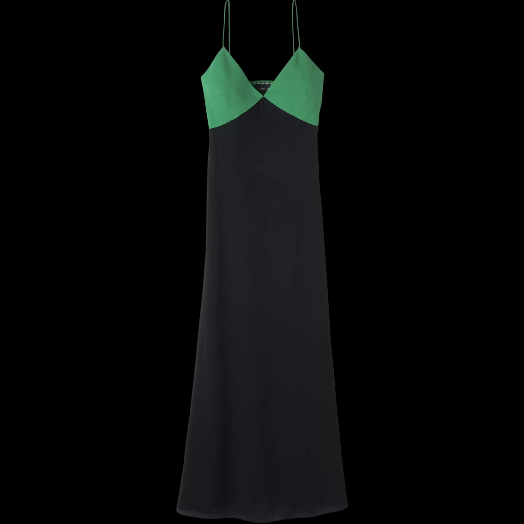 Robes & Jupes>Longchamp Robe Longue Vert/Noir