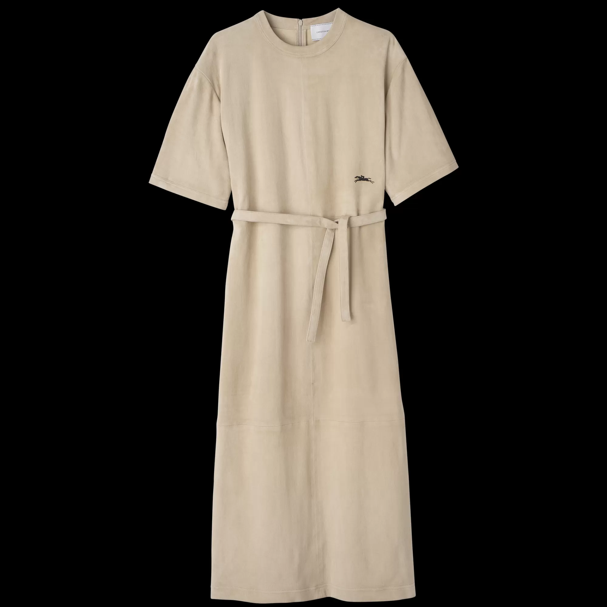 Robes & Jupes>Longchamp Robe Longue En Cuir Lin