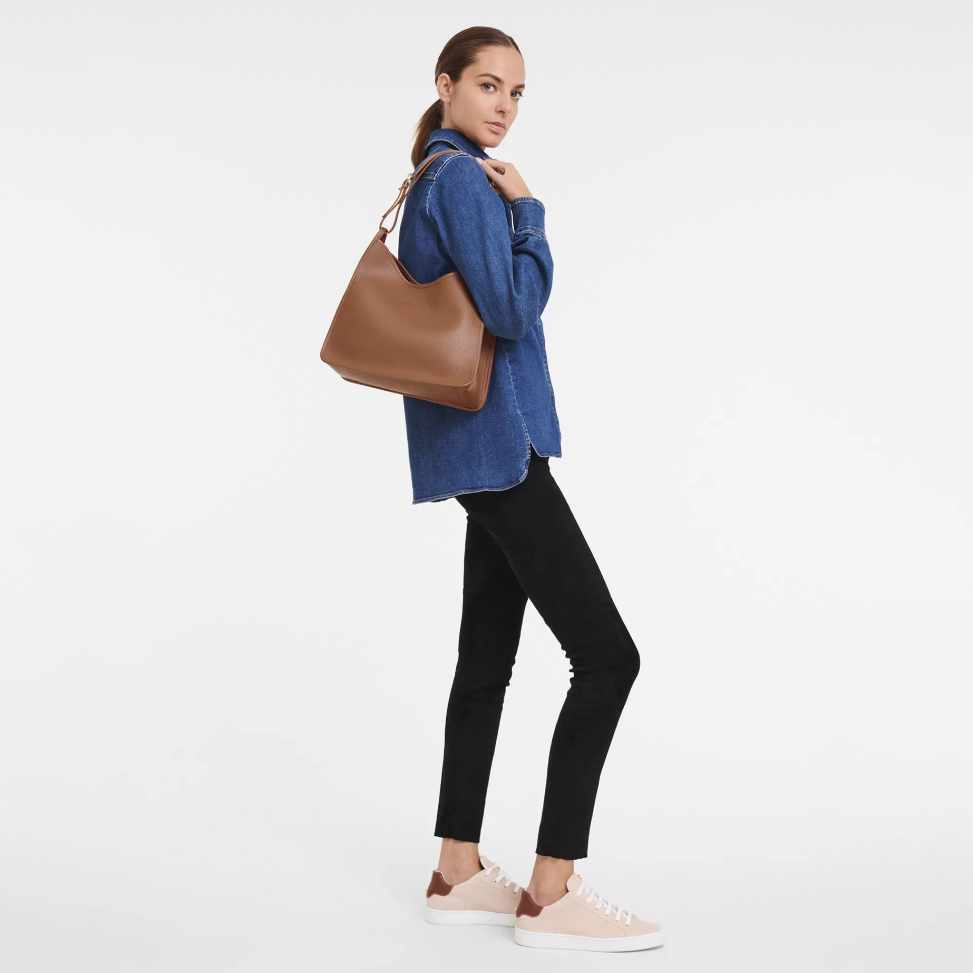 Le Foulonné | Sacs Porté Épaule>Longchamp Sac Porté épaule M Le Foulonné Caramel