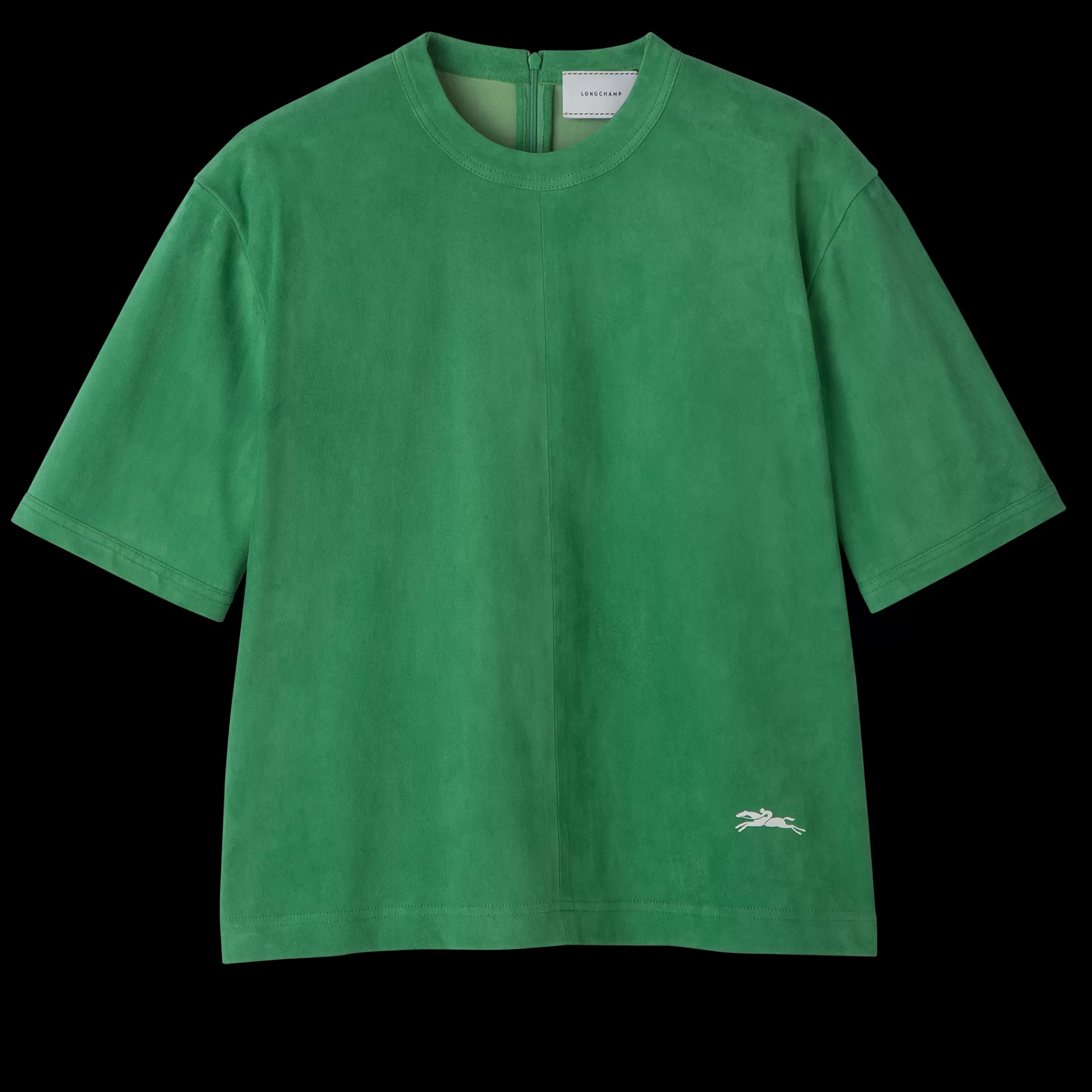 Tops & Blouses>Longchamp Tee-shirt En Cuir Vert