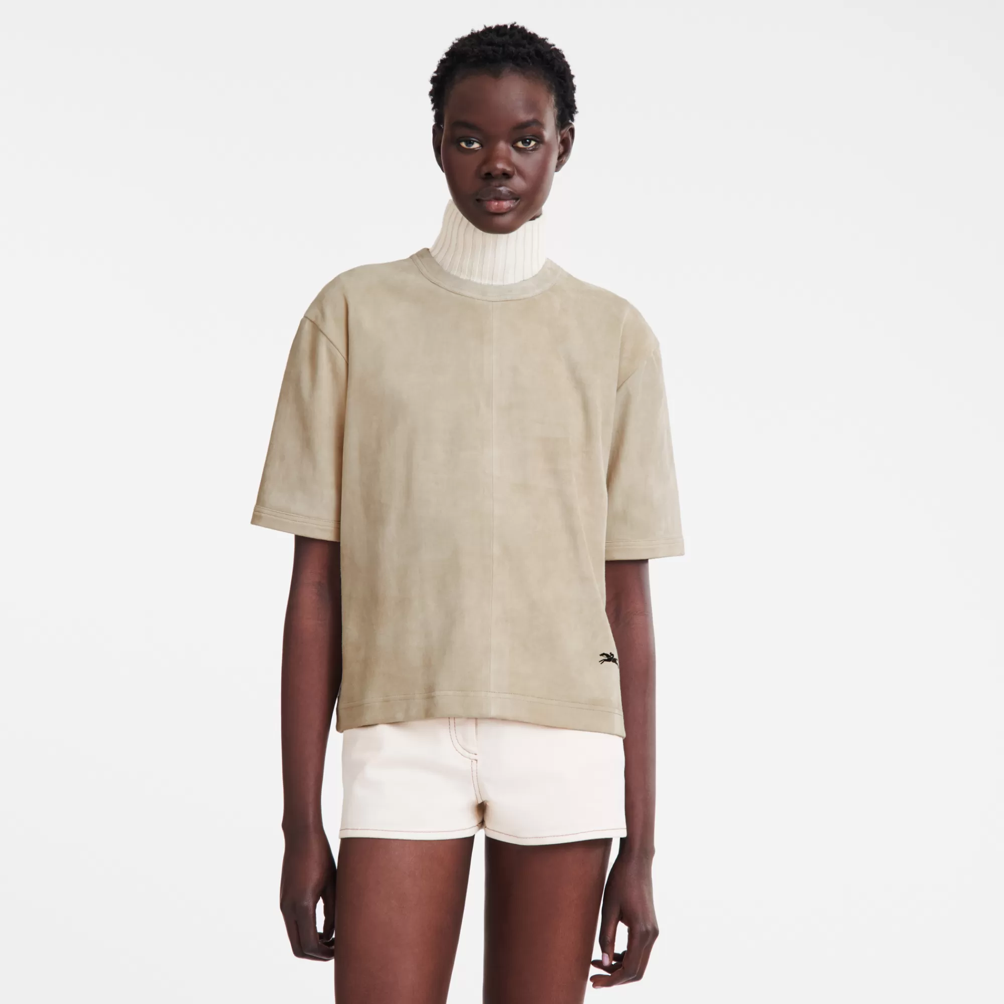 Tops & Blouses>Longchamp Tee-shirt En Cuir Lin