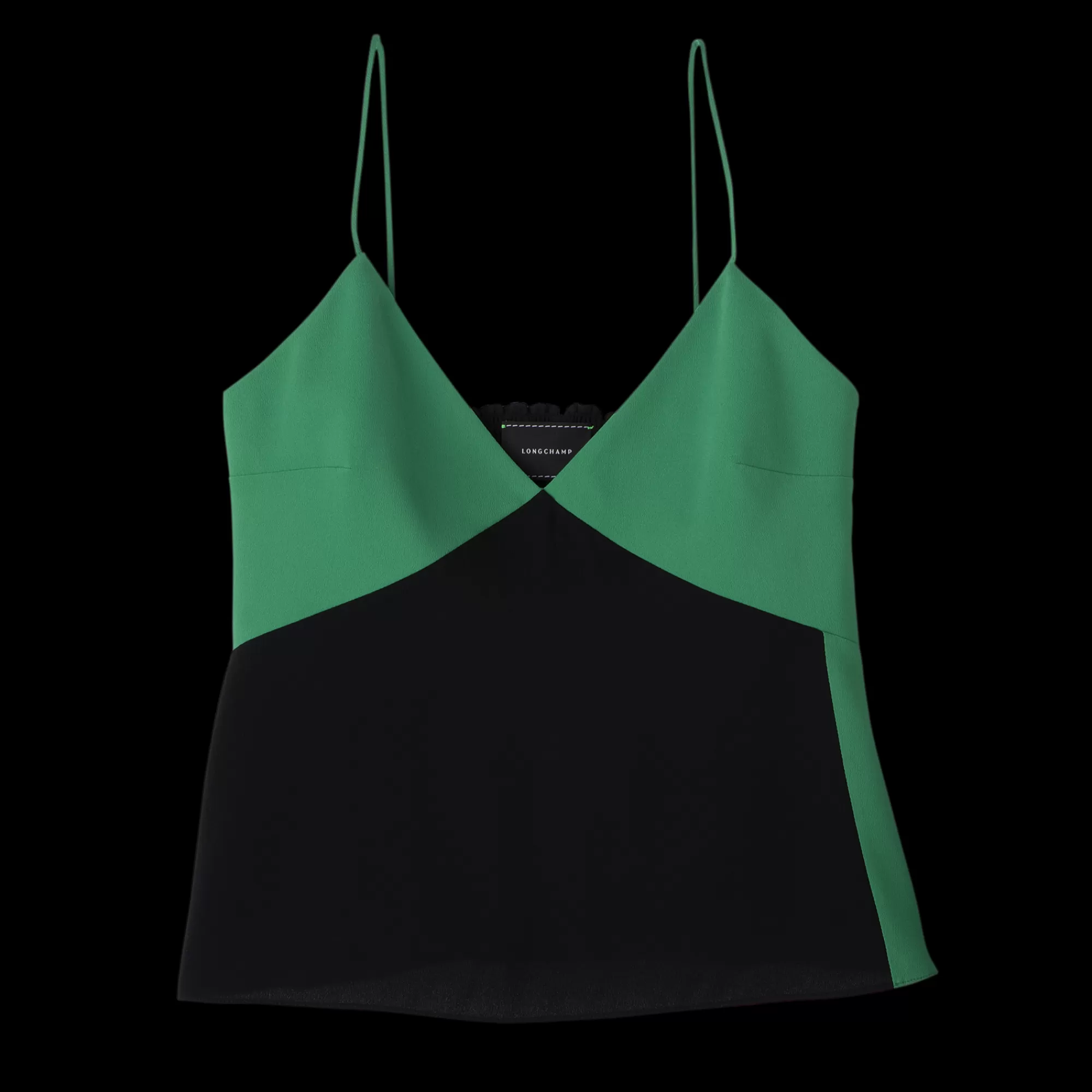 Tops & Blouses>Longchamp Top à Bretelles Vert/Noir